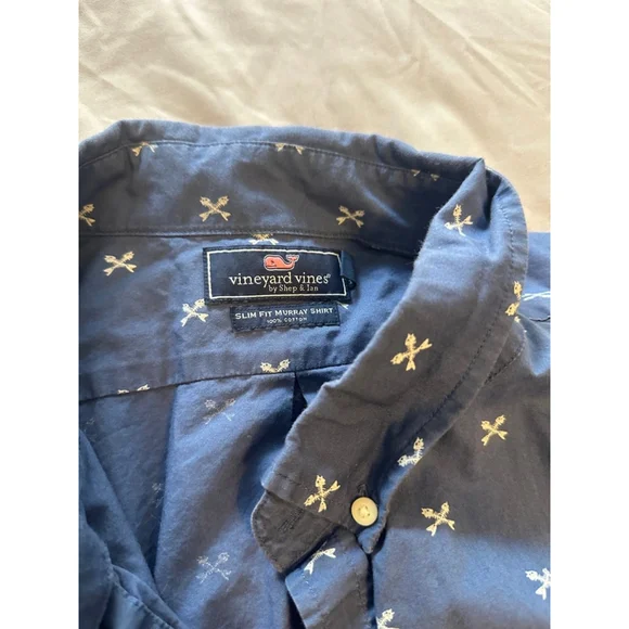 Men's Vineyard Vines Blue & White Button Down Shirt Size M - Picture 3 of 3